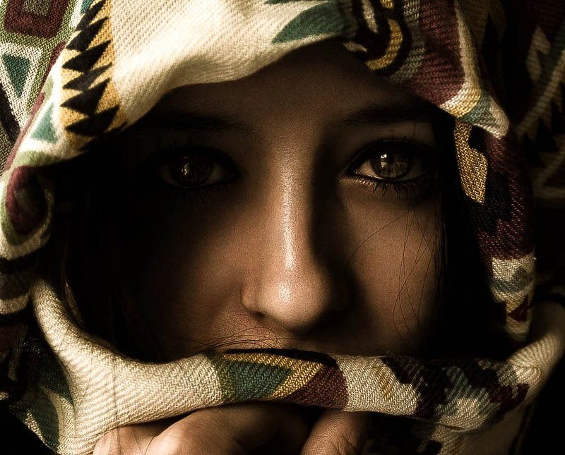 Взгляд, Восток, Глаза, Платок, Портрет, Портрет девушки ***photo preview