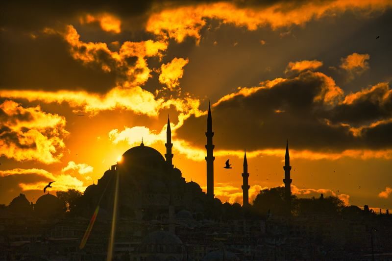 sunset, silhouette, turkey, istanbul, mosque, background, sunrise, architecture, trust, holiday, orange, black, islam, isolated, color, islamic, tourism, muslim, asian, religion Mosque and Bosphorus in Istanbul at sunset Turkeyphoto preview
