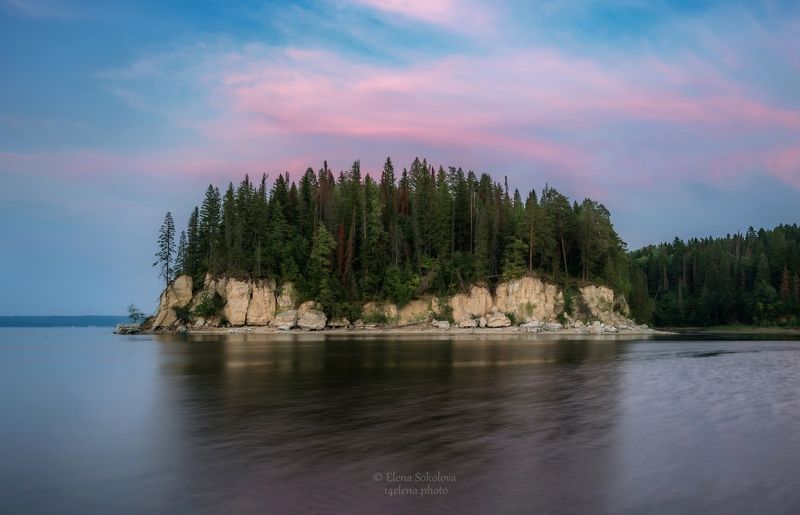 вечер, лето, река, пейзаж, отражение Полуостровphoto preview