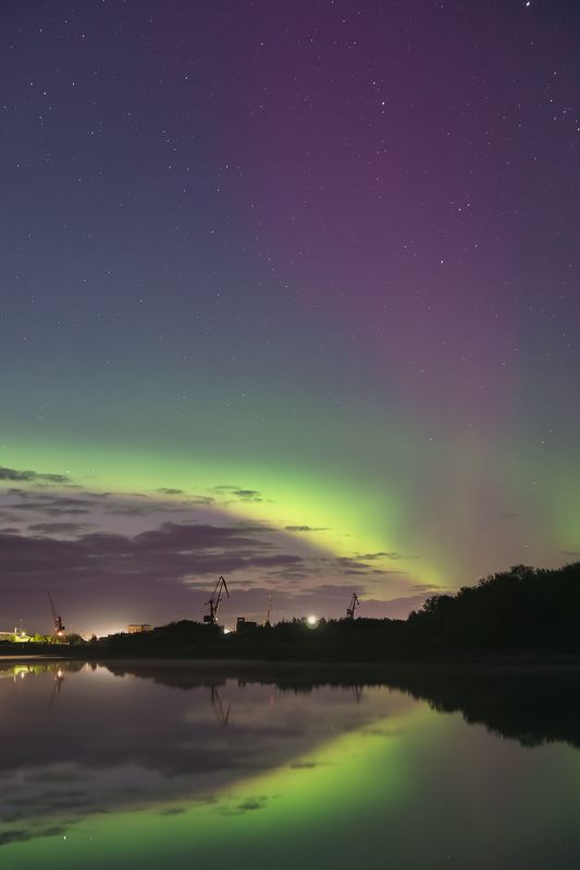 печора, северное сияние, коми Над вечерней Печоройphoto preview