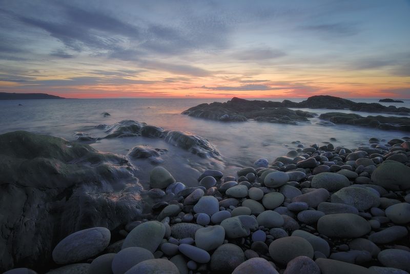 крайний север, пейзаж, закат, море, камни Закат на Скоробеевском пляжеphoto preview