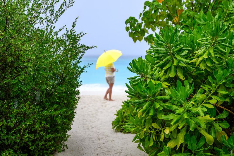 мальдивы Жёлтый зонтphoto preview