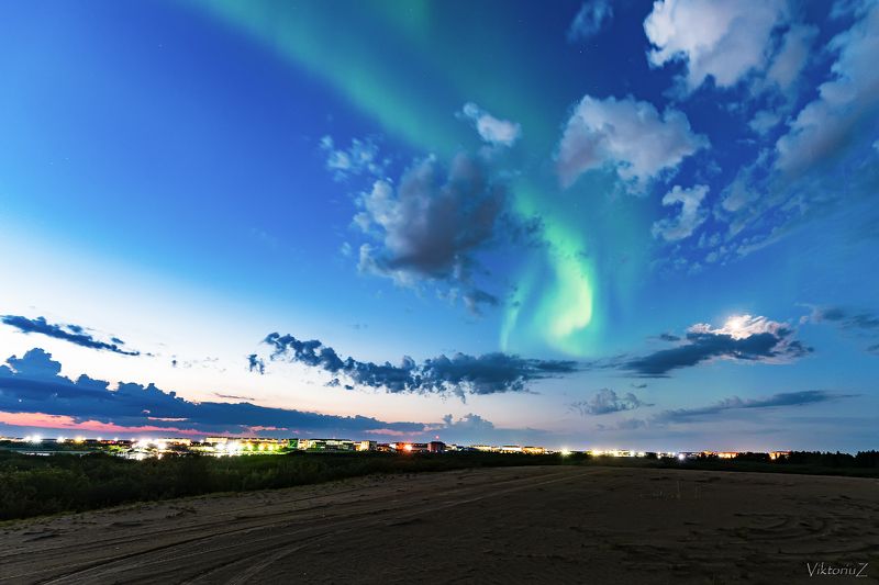 северное сияние, полярное сияние, заполярье, aurora borealis, polar lights Летнее.photo preview