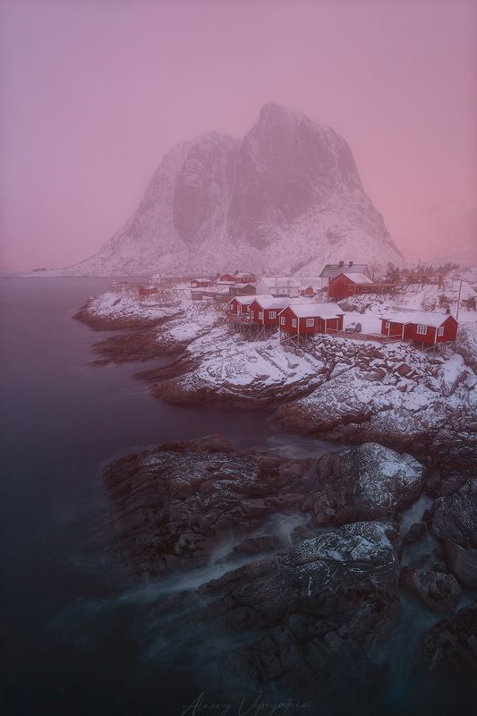 lofoten, landscape, evening, mood, gray, water, norway, ***photo preview