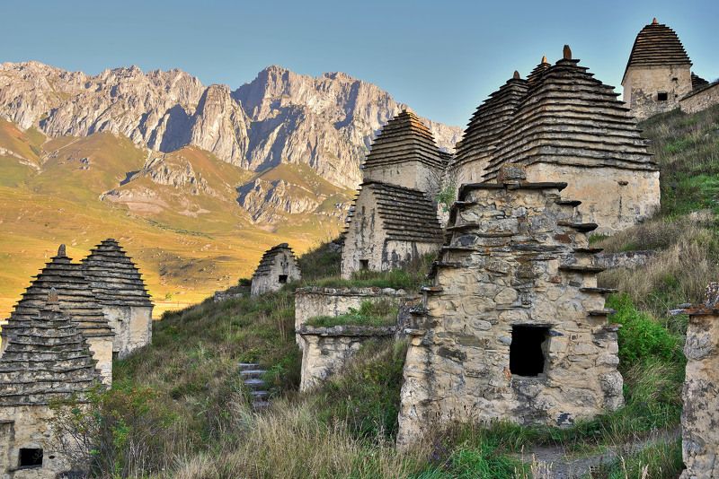 осетия, даргавс, утро, горы, рассвет, Вершиныphoto preview