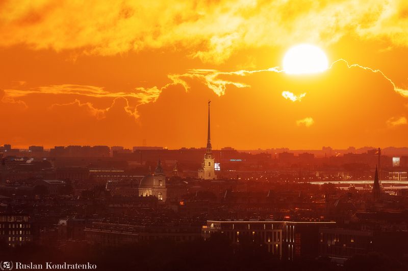 санкт-петербург, рассвет, закат, прострел, петропавловская крепость, петропавловский собор, композитная фотография, time blending Рассвет над Петербургомphoto preview