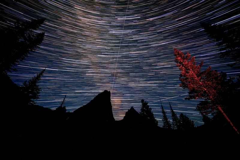 Звёздный трек, ергаки, енисейская сибирь, красноярский край, парабола, звёзды Движение звёздphoto preview