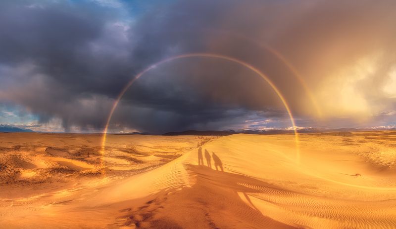 Чарская пустыня, Чара, пейзаж, дождь, mountains, Кодар, пустыня, горы, панорама, Забайкалье, бархан, песок, landscape, desert, радуга Радуга в пустынеphoto preview
