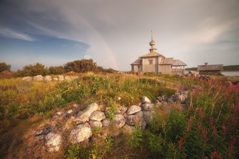 соловки, пейзаж, природа, радуга, север, русский север, непогода, гроза Большой заяцкийphoto preview