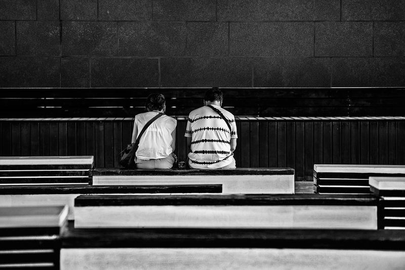 чб фото, город, городские картинки, двое photo preview