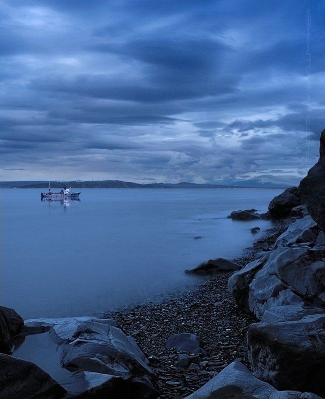 фото, чукотка, photo, chukotka, snowmaker, камни, лиман, анадырь, anadyr, море, Silence in bluephoto preview