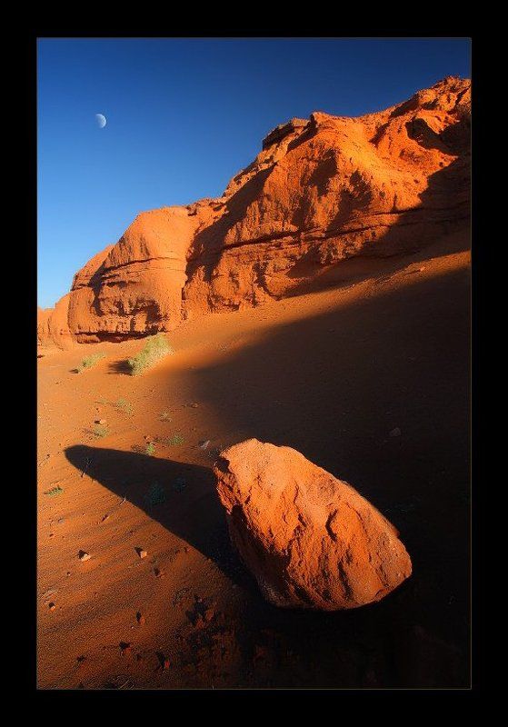 монголия, песок, луна, рассвет Утро в Красном каньонеphoto preview