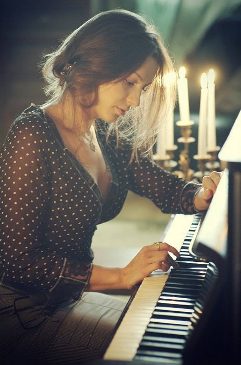 девушка, музыка, свечи, лирика, потрет, Ольга Брага (Eglantier)