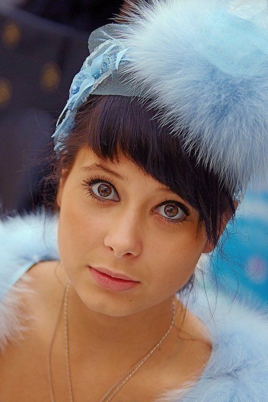 лицо, глаза, мех, девушка, портрет Глазаphoto preview