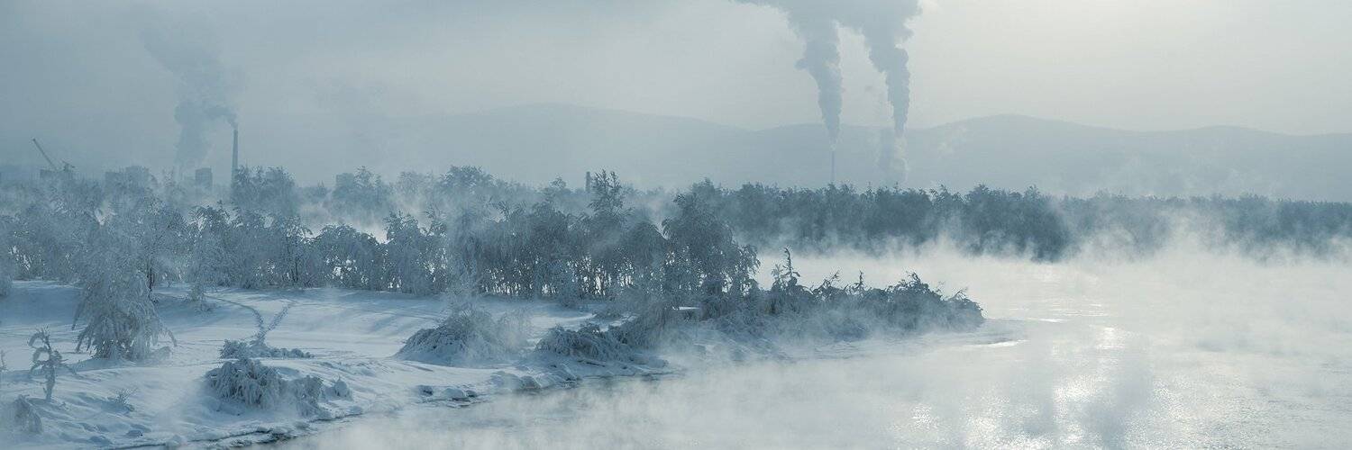 Долина тысячи дымов. Автор: Дмитрий Антипов белый, большой, голубой, город, дым, енисей, зима, иней, красивый, красноярск, мороз, мост, мост, панорама, пар, пейзаж, река, синий, снег, трескучий, туман, холод, широкий, январь, Дмитрий Антипов