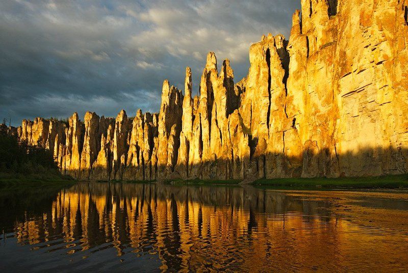 Река Синяя, Синские столбы, Якутия Золотая стенаphoto preview