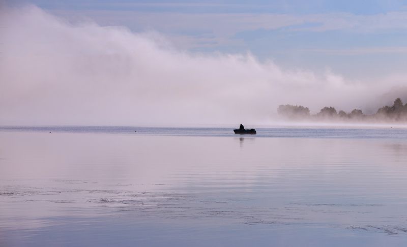 рыбак, река, туман, волга, утро Туманное утроphoto preview