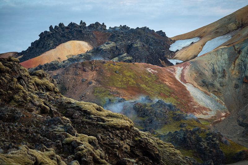 mountains,iceland,landmannalaugar,volcano,rainbow mountains,colorful,magical, The Dragon\'s Landphoto preview