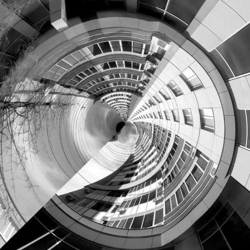 дом, деревья, небо, abstract, abstraction, b&w, ч/б Building and treesphoto preview
