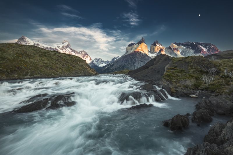 утро, патагония, чили, torres del paine, cuernos Cuernos del Paine фото превью