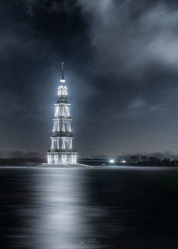 калязин, колокольня, ночь, ночной пейзаж photo preview