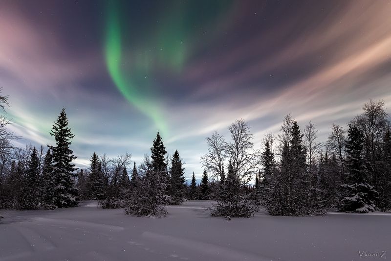 северное сияние, полярное сияние, заполярье, aurora borealis, polar lights Violetphoto preview