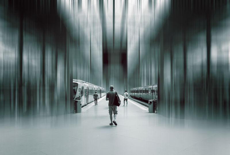 estación, tren, gente, Pasajeros al trenphoto preview