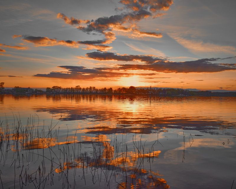 тверская область, селигер, закат, отражение, небо, озеро, осташков, Зигзаги удачиphoto preview