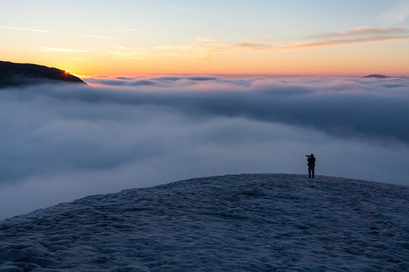 рассвет, утро, туман, солнце Рабочий процессphoto preview