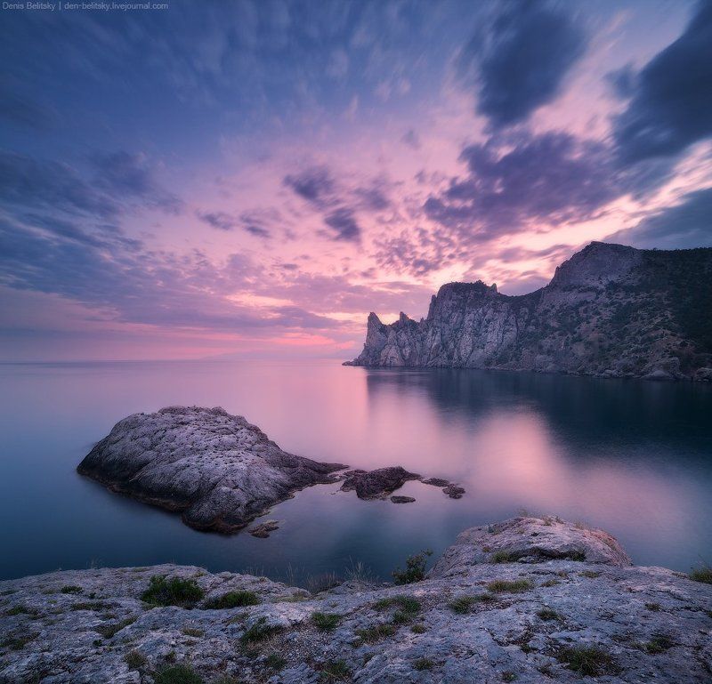 крым, новый свет, тропа голицына, мыс капчик, пейзаж, море, закат, лес, скалы, горы, вода, длинная выдержка, камни, свет Новый Свет (Крым). Вид с тропы Голицына и  мыса Капчикphoto preview