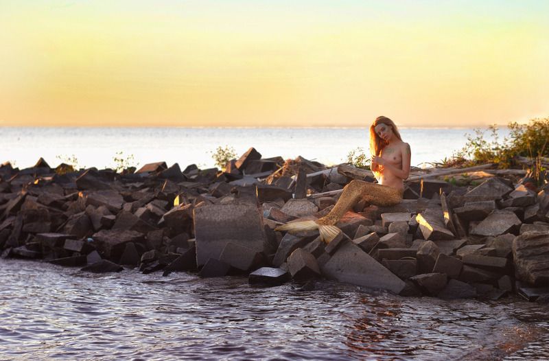 сирена, русалка, море, вода, девушка, ню Сиренаphoto preview