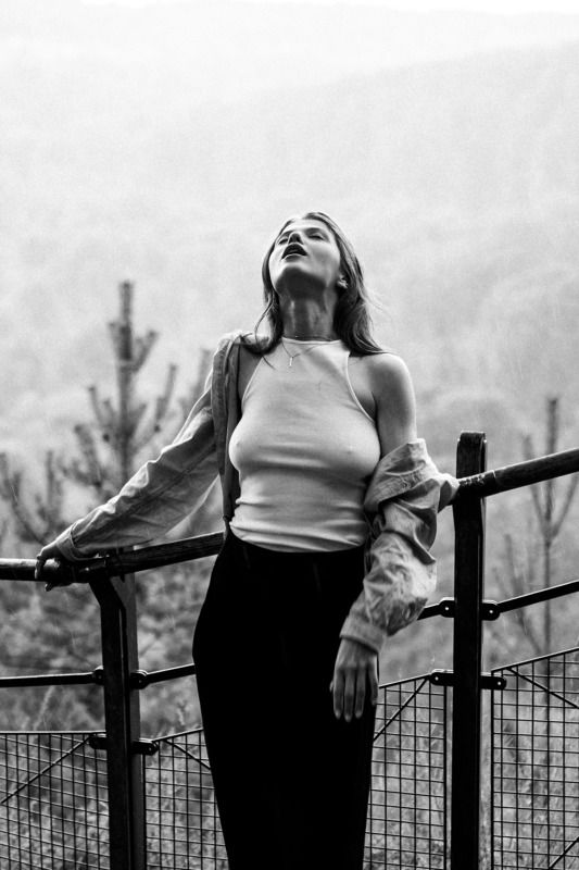 girl, portrait, black and white, *photo preview