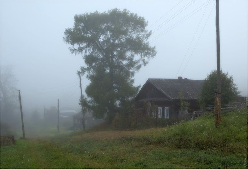 лето, осень, утро, село, изба, туман, великорецкое, столбы Уходит летнее тепло...photo preview