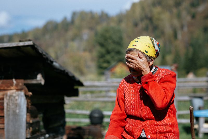 шорцы, деревня, тайга, одиночество, бабушка ***photo preview