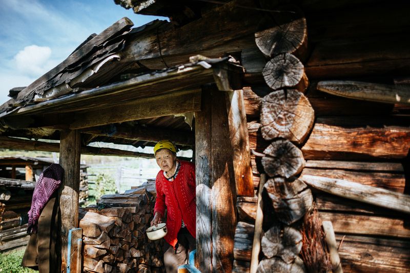 шорцы, деревня, тайга, одиночество, бабушка ***photo preview