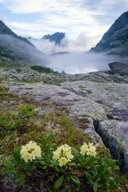 Ергаки, оз. Горных духов утро с видом на долинуphoto preview