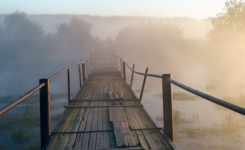 река,туман,рассвет,вода,свет,клязьма,сони Переход...photo preview