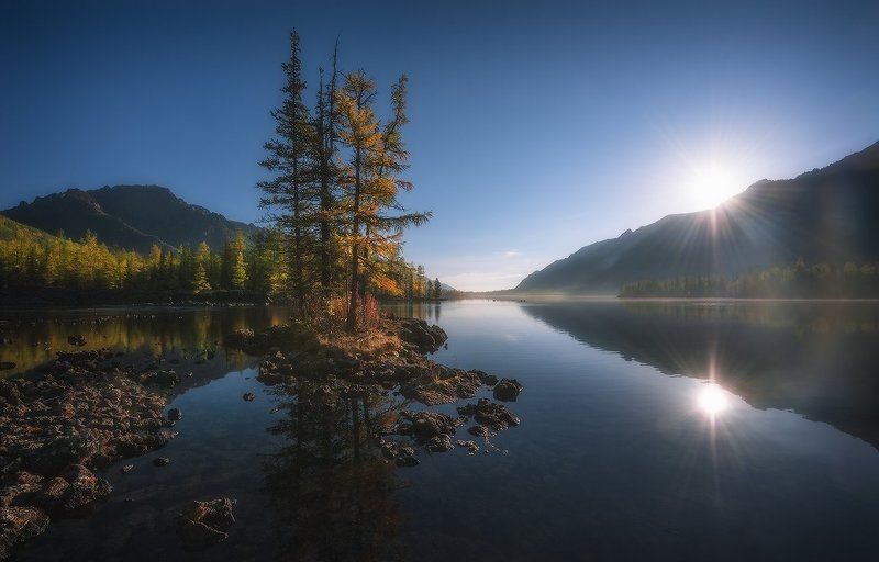 Рассвет на озере...photo preview