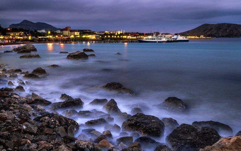 Color, Landscape, Light, Night, Nikon, Sea, Sky Night walkphoto preview