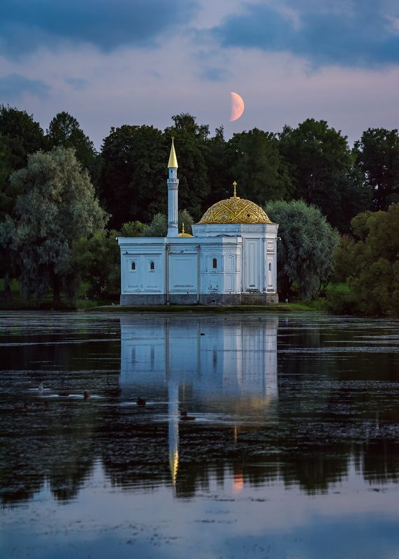санкт-петербург, питер, луна, месяц, архитектура, ночь, отражение, пушкин, царское село Вечер по-восточному фото превью