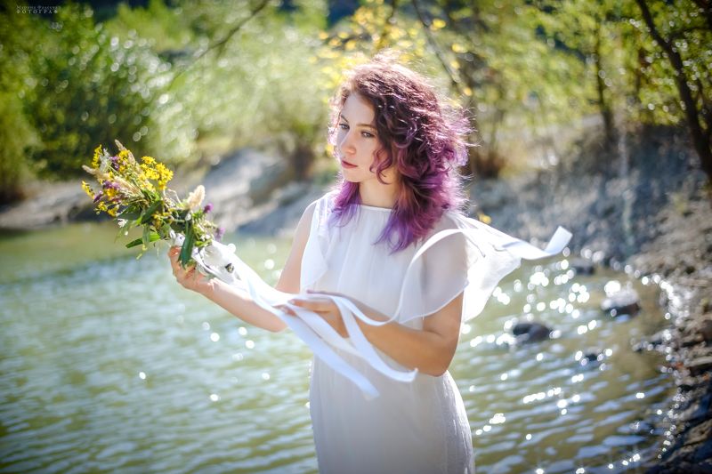 купала, лето, девушка, озеро, природа, адыгея Купальский венокphoto preview