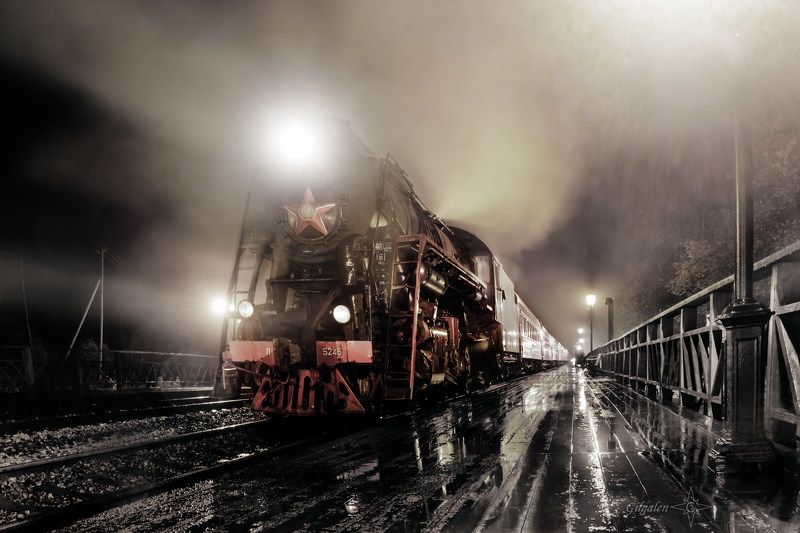 паровоз, рускеала, рускеальский, экспресс Заповедник минувшей эпохи (серия). Вечерний рейс.photo preview