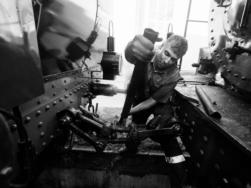 паровоз, ретро, железная дорога Сцепка паровозовphoto preview