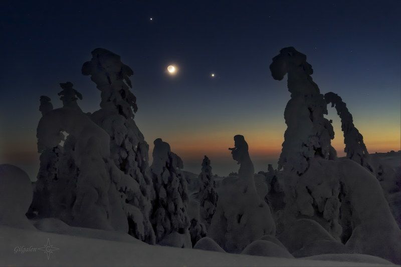 астрофото астропейзаж зима  Ночная встречаphoto preview