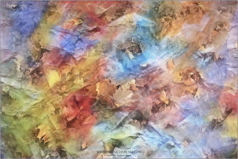 осень, опавшие листья, клён, акварель, абстракция, палитра, краски, октябрь Кленовых листьев акварель фото превью