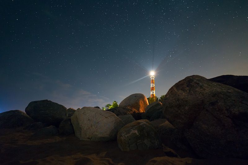 ночь, пейзаж, маяк Lighthousephoto preview