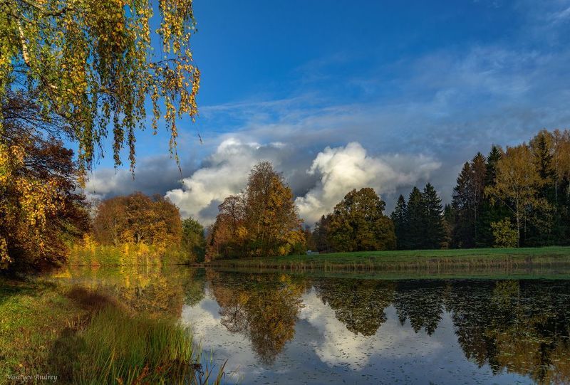 павловский парк, осень, вечер, павловск, река славянка photo preview