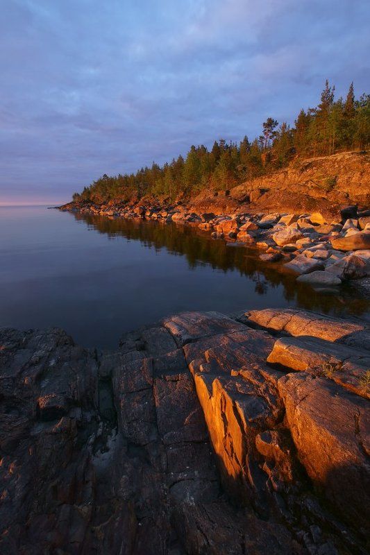ладога, карелия, ладожское, озеро Солнце на скалахphoto preview