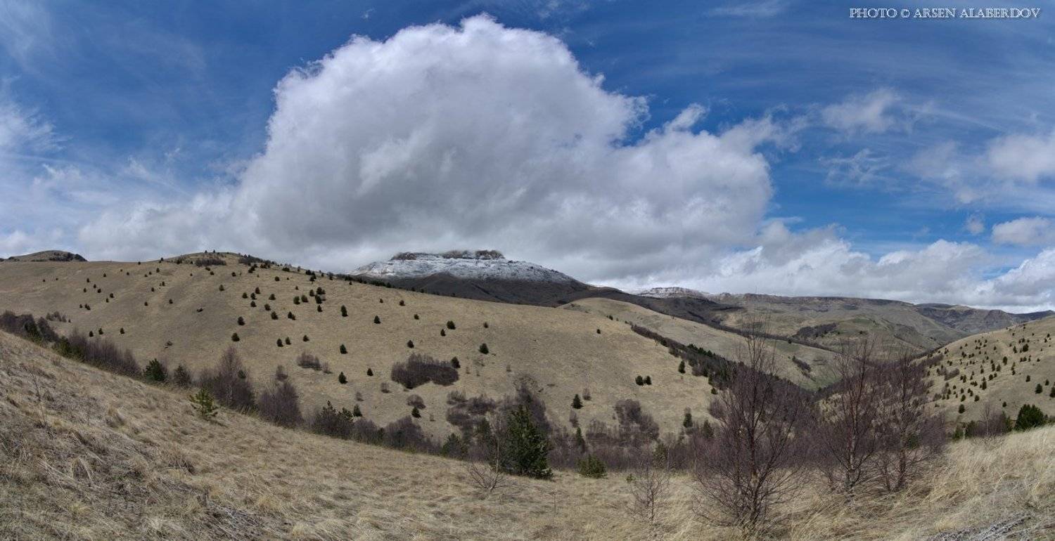 Карачаево-Черкесия, Небо, Облака, Панорама, Плато, Плато Бермамыт, Предгорья, Простор, Скалы, Туризм, Тучи, Арсен Алабердов