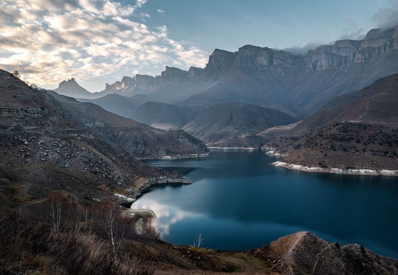кавказ, осень, горы, вечер, озеро, гижгит,  горное озеро, кабардино-балкария photo preview